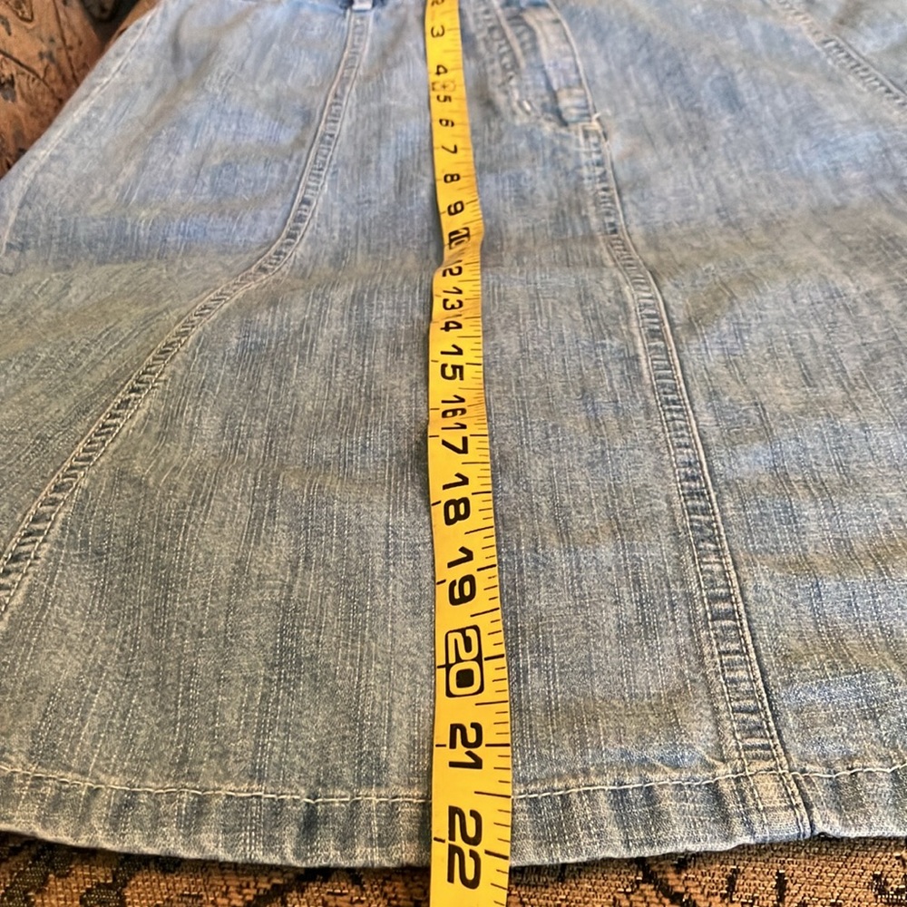 LL Bean Midi Jean Skirt Womens Size 10 Blue Denim Classic 100% Cotton EUC - Picture 7 of 7